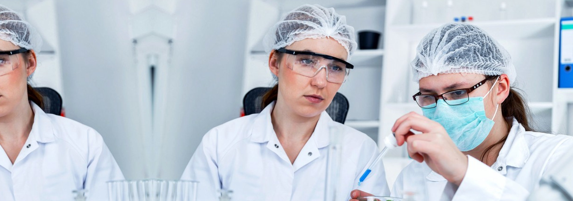 female scientists working